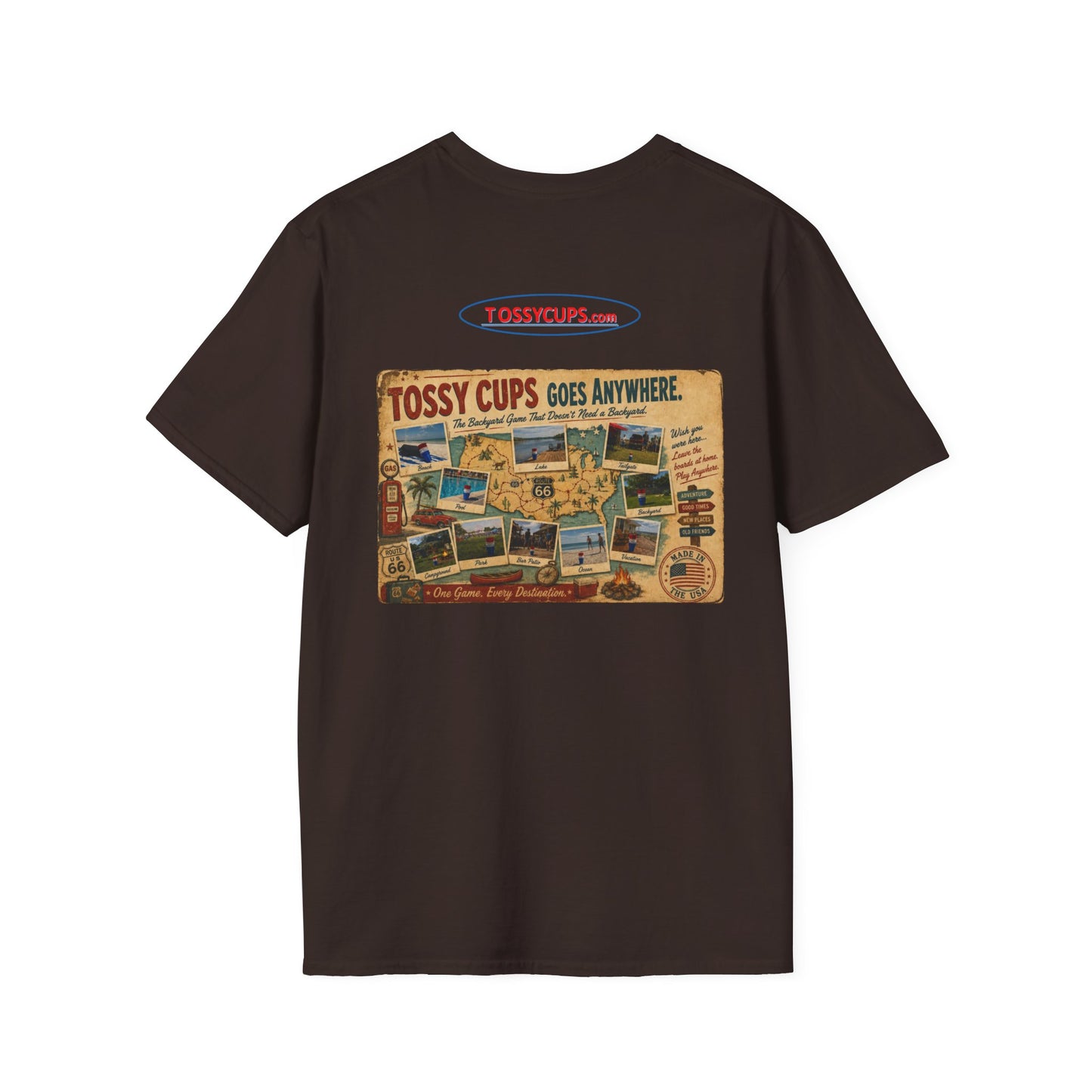 Tossy Cups Rout 66 Unisex Softstyle T-Shirt