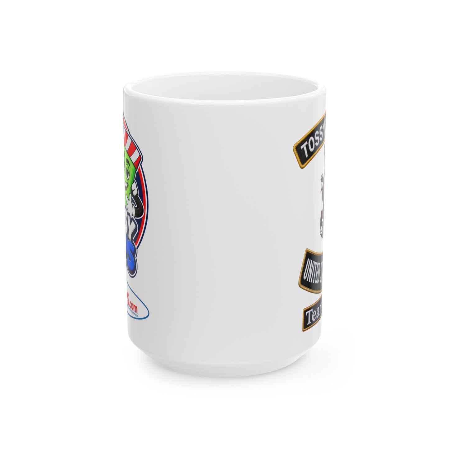 Tossy Cups Team Eddie Bull Ceramic Mug, (11oz, 15oz)