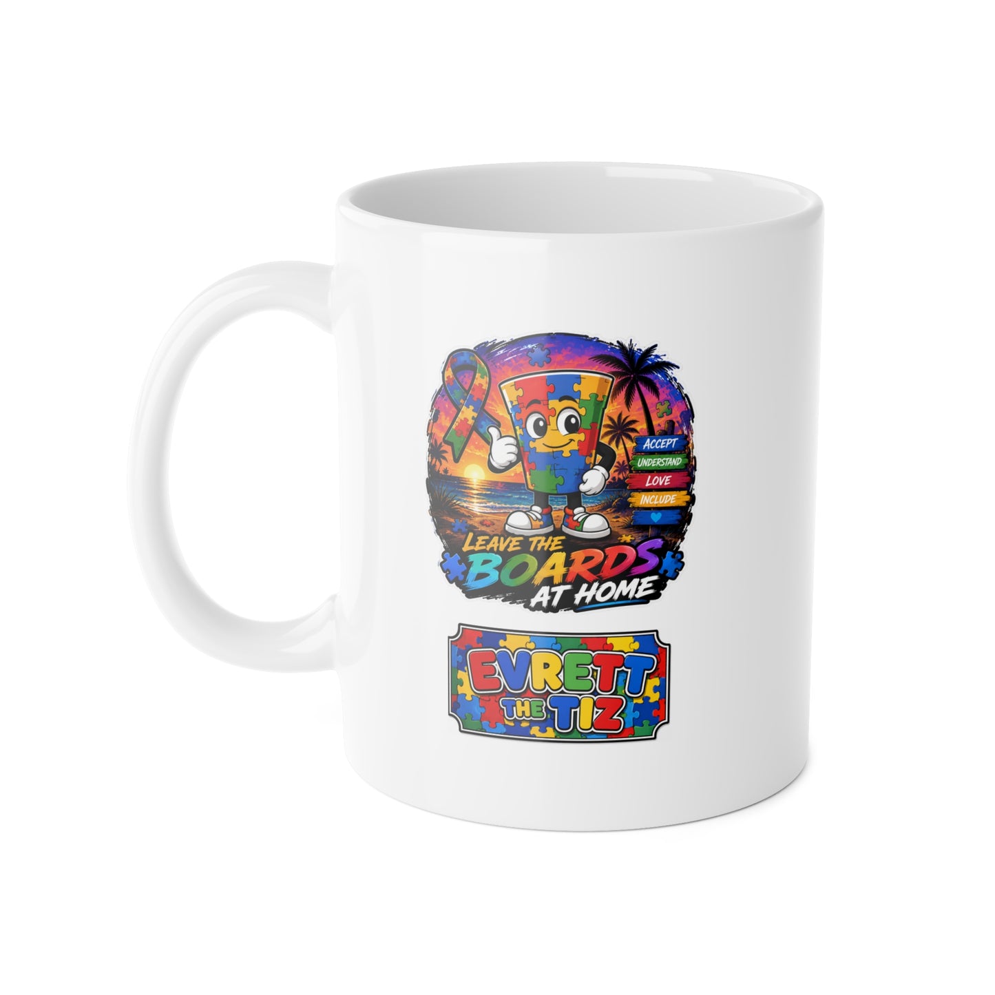 Tossy Cups Team Tiz White Ceramic Mug, 11oz