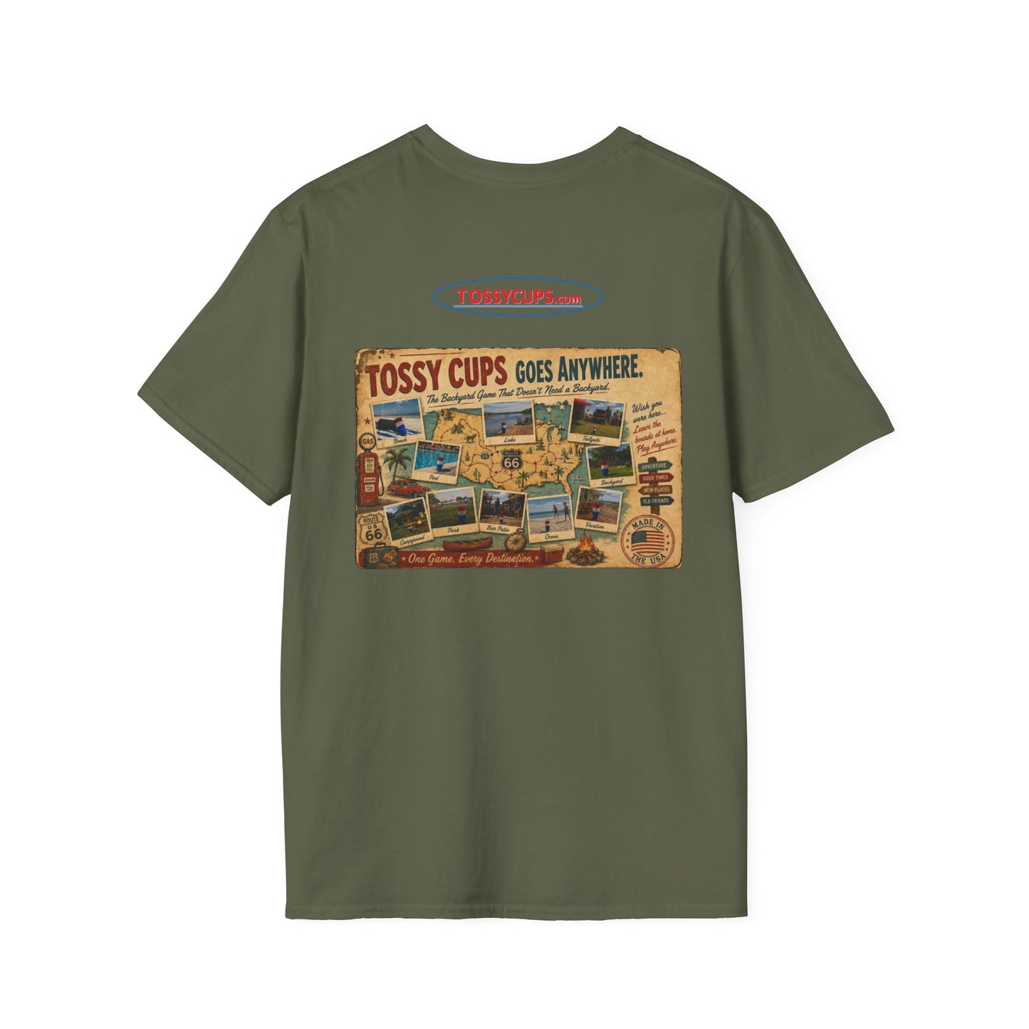 Tossy Cups Rout 66 Unisex Softstyle T-Shirt