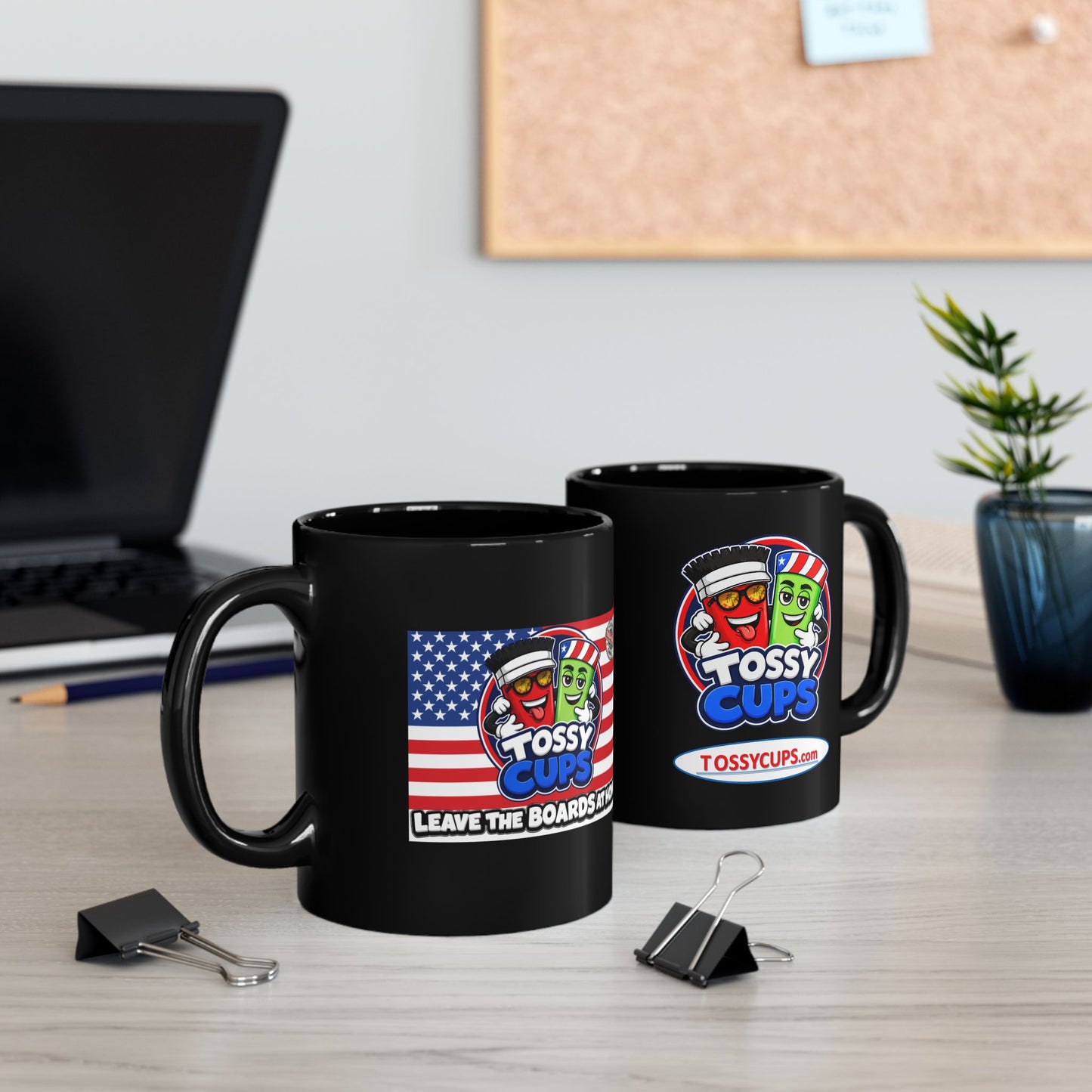 Tossy Black Mug (11oz, 15oz) Leave the boards at home