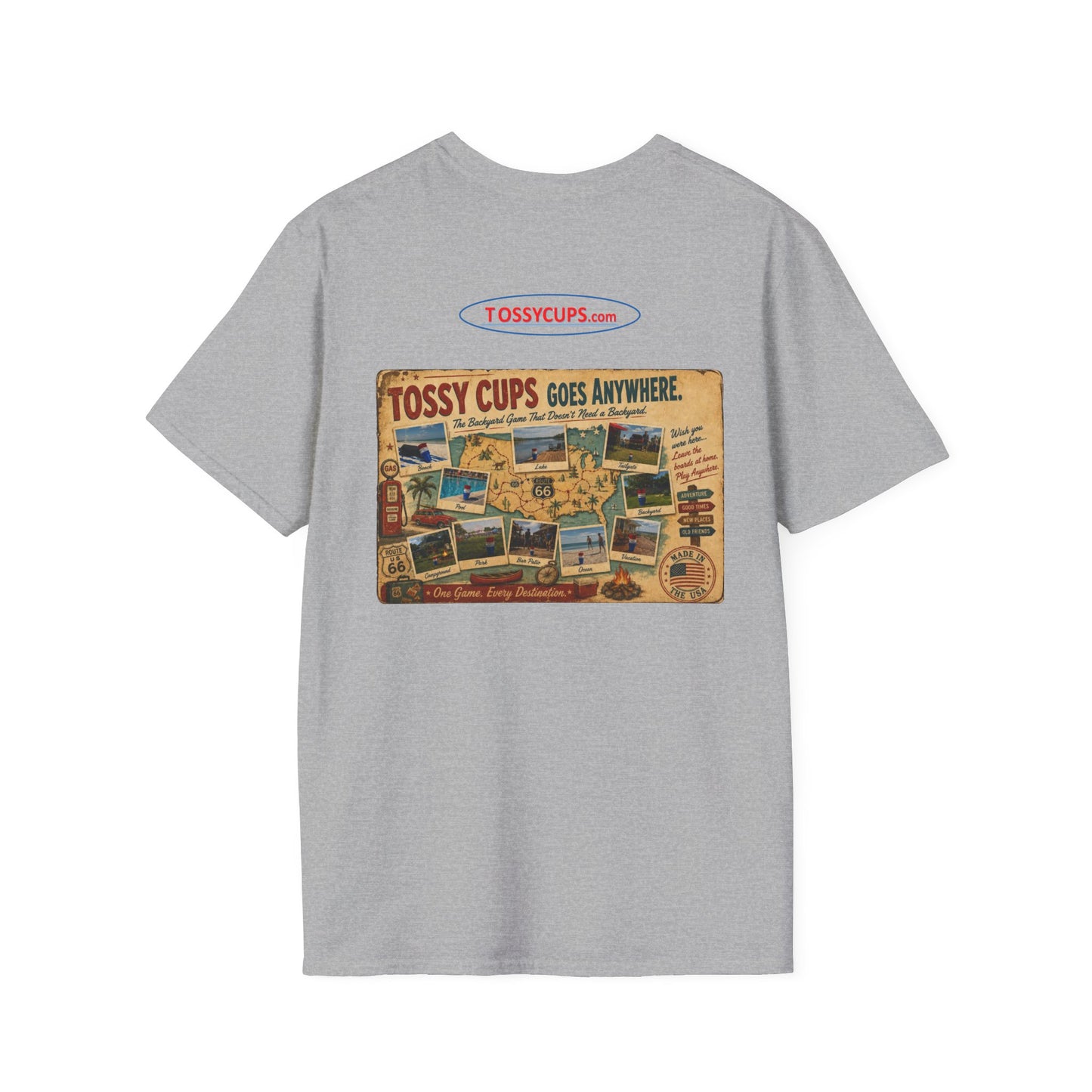 Tossy Cups Rout 66 Unisex Softstyle T-Shirt