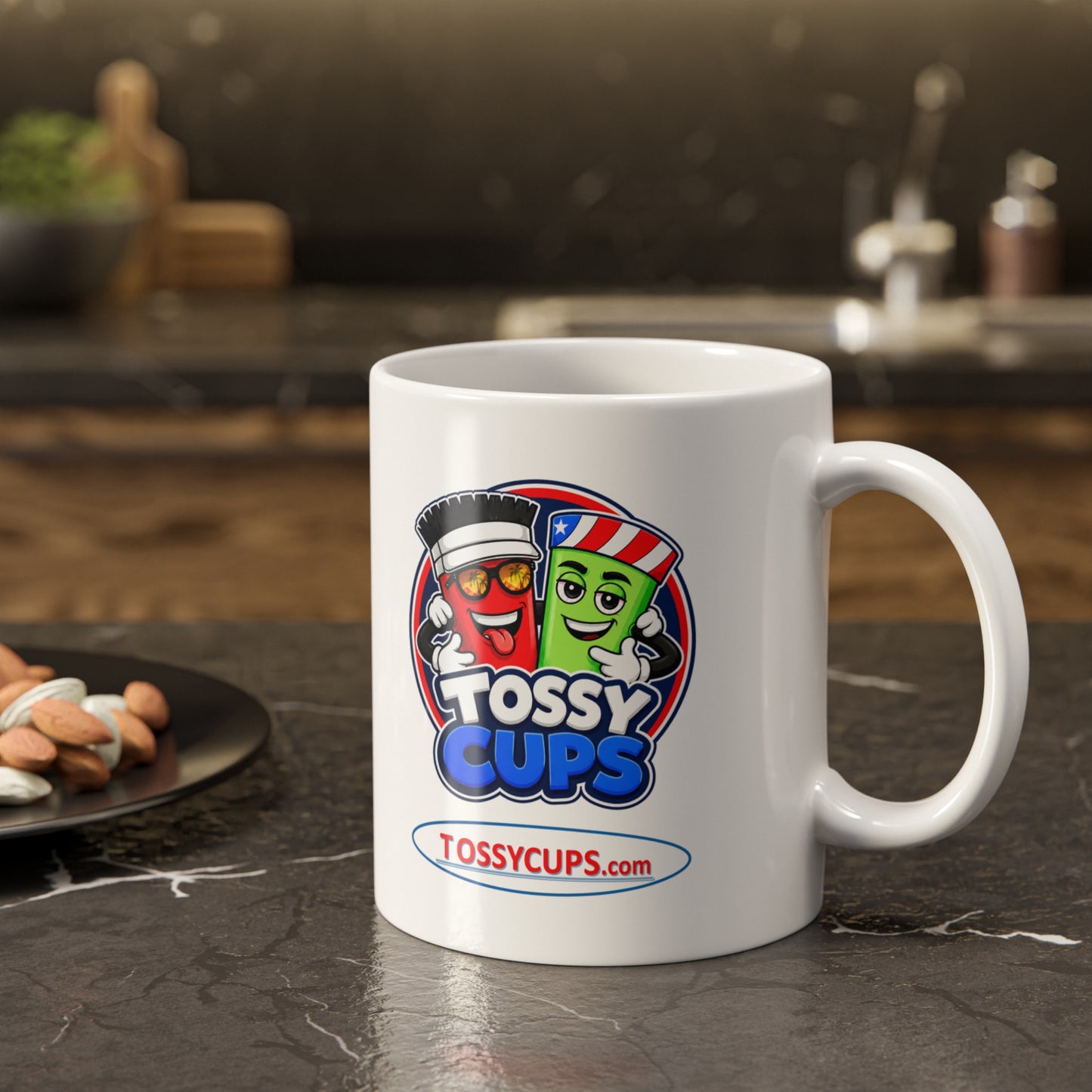 Tossy Cups Team Tiz White Ceramic Mug, 11oz