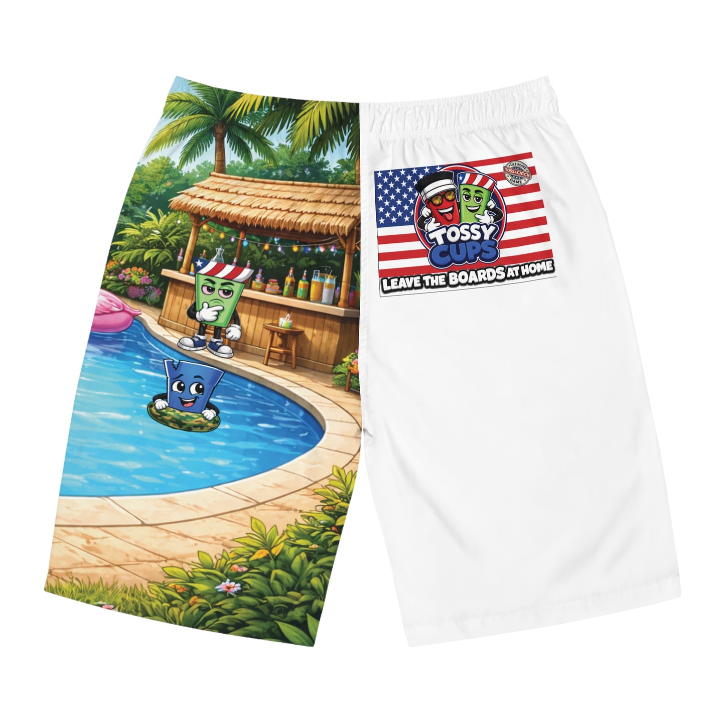 Tossy - Men's Board Shorts (AOP) Pool Party